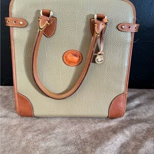 Dooney & Bourke Leather Tote in Cream and Brown